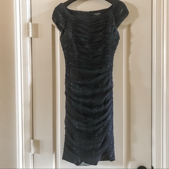 🌹 BOGO 1/2 OFF! Navy sequin Ralph Lauren dress - Picture 2 of 5